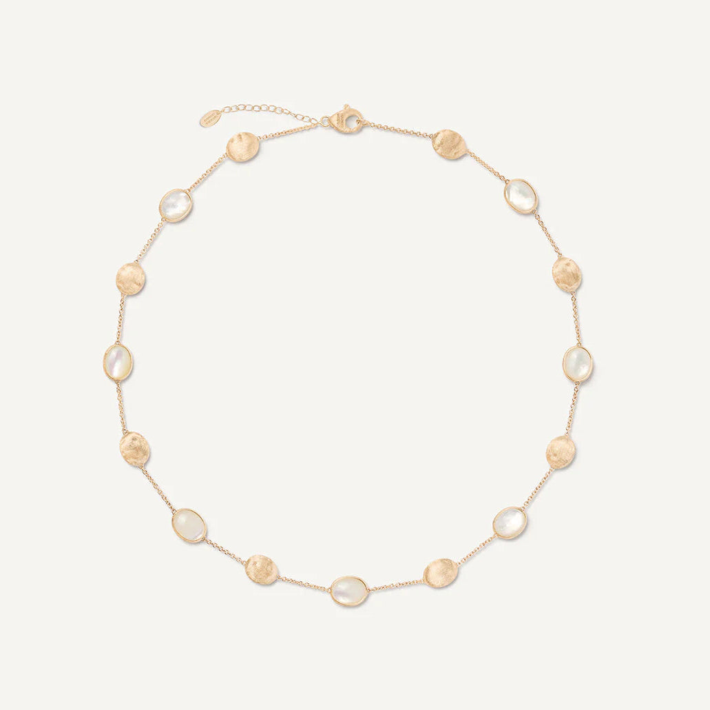 Marco Bicego Necklaces and Pendants Marco Bicego 18k Yellow Gold Siviglia Mother of Pearl & Gold Bead Station Necklace