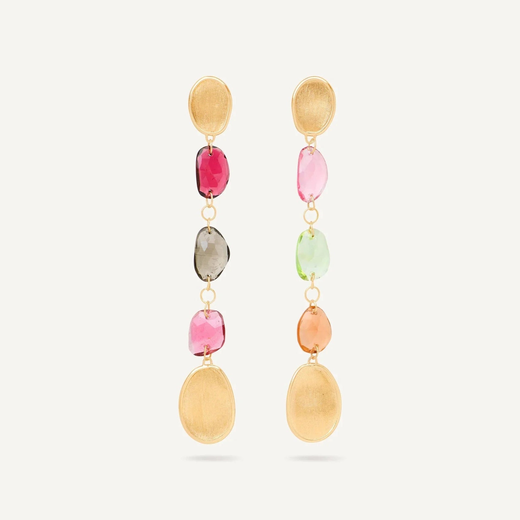 Marco Bicego Earrings Marco Bicego 18k Yellow Lunaria Mixed Tourmaline Dangle Earrings
