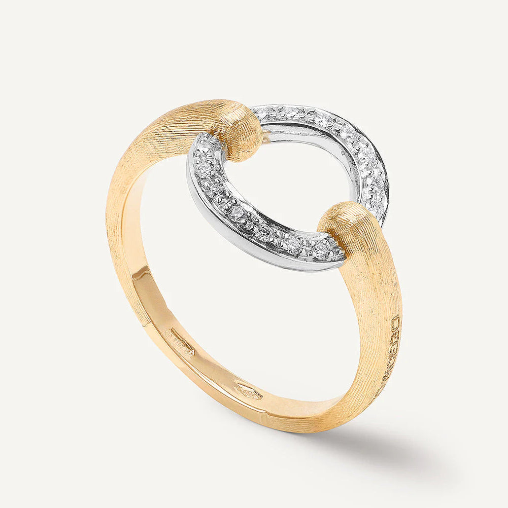 Marco Bicego Ring Marco Bicego Jaipur Link 18k Yellow and White Gold Stackable Diamond Circle Ring 7