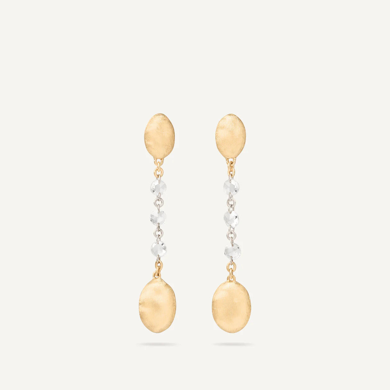 Marco Bicego Earrings Marco Bicego Siviglia 18k Yellow and White Gold Rose Cut Diamond Dangle Earrings