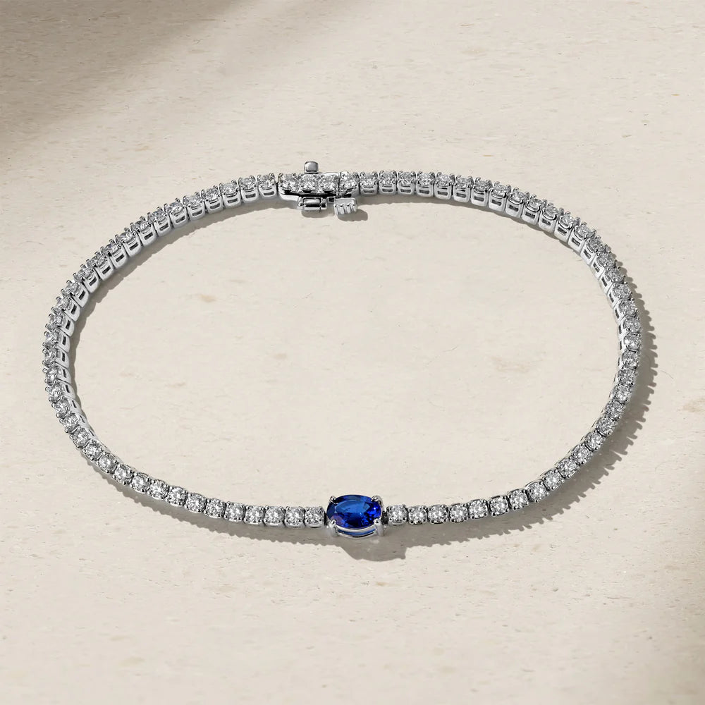 Mark Henry Bracelet Mark Henry 18k White Gold Diamond & Sapphire Tennis Bracelet