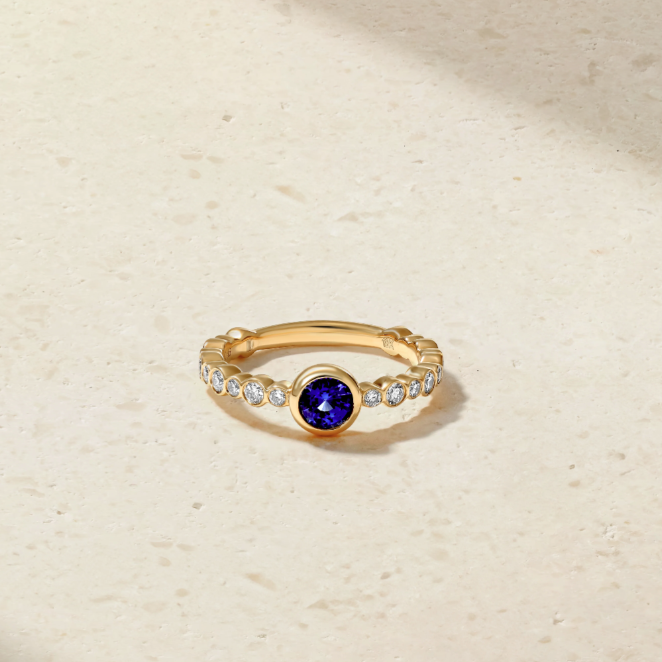 Mark Henry Ring Mark Henry 18k Yellow Gold "Bubbly Crescendo Sapphire and Diamond" Ring 6.50