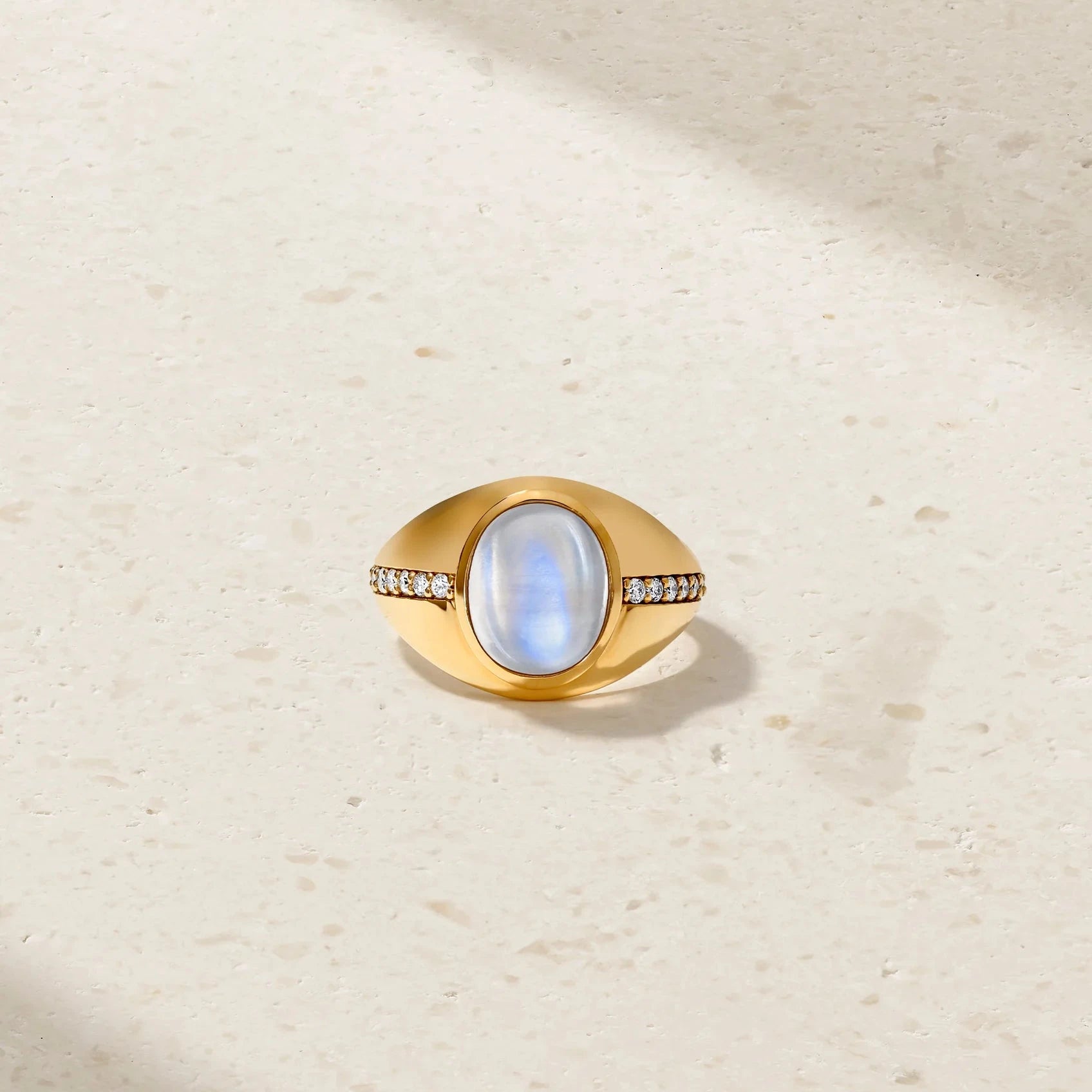 Mark Henry Mark Henry 18k Yellow Gold Diamond and Moonstone Ring