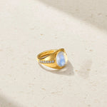 Mark Henry Mark Henry 18k Yellow Gold Diamond and Moonstone Ring