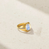 Mark Henry Mark Henry 18k Yellow Gold Diamond and Moonstone Ring