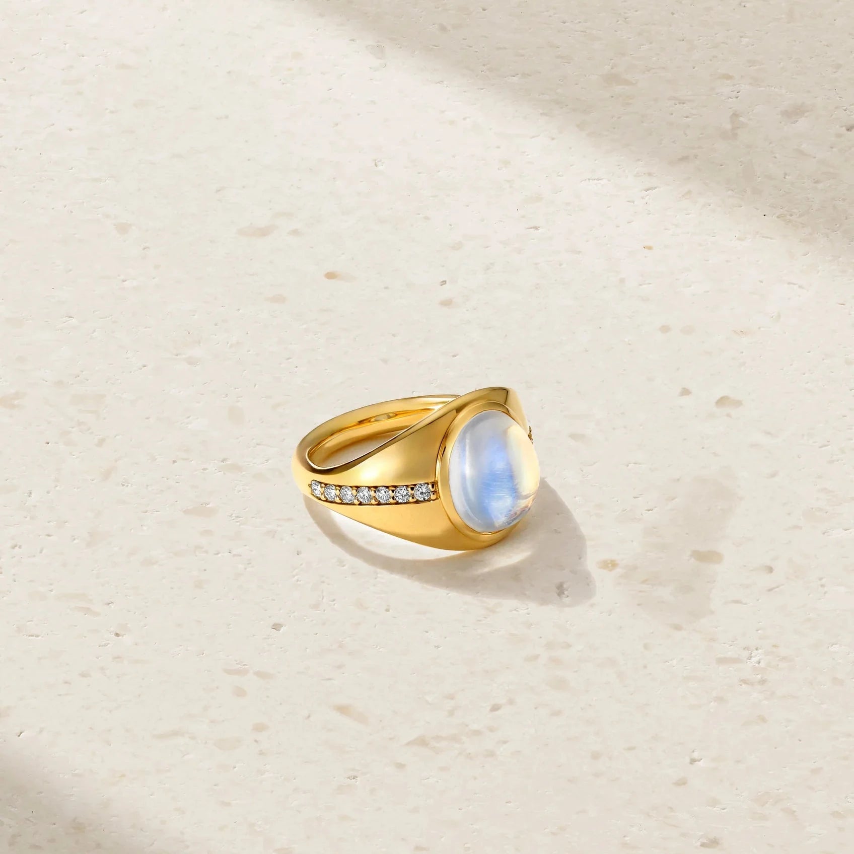 Mark Henry Mark Henry 18k Yellow Gold Diamond and Moonstone Ring
