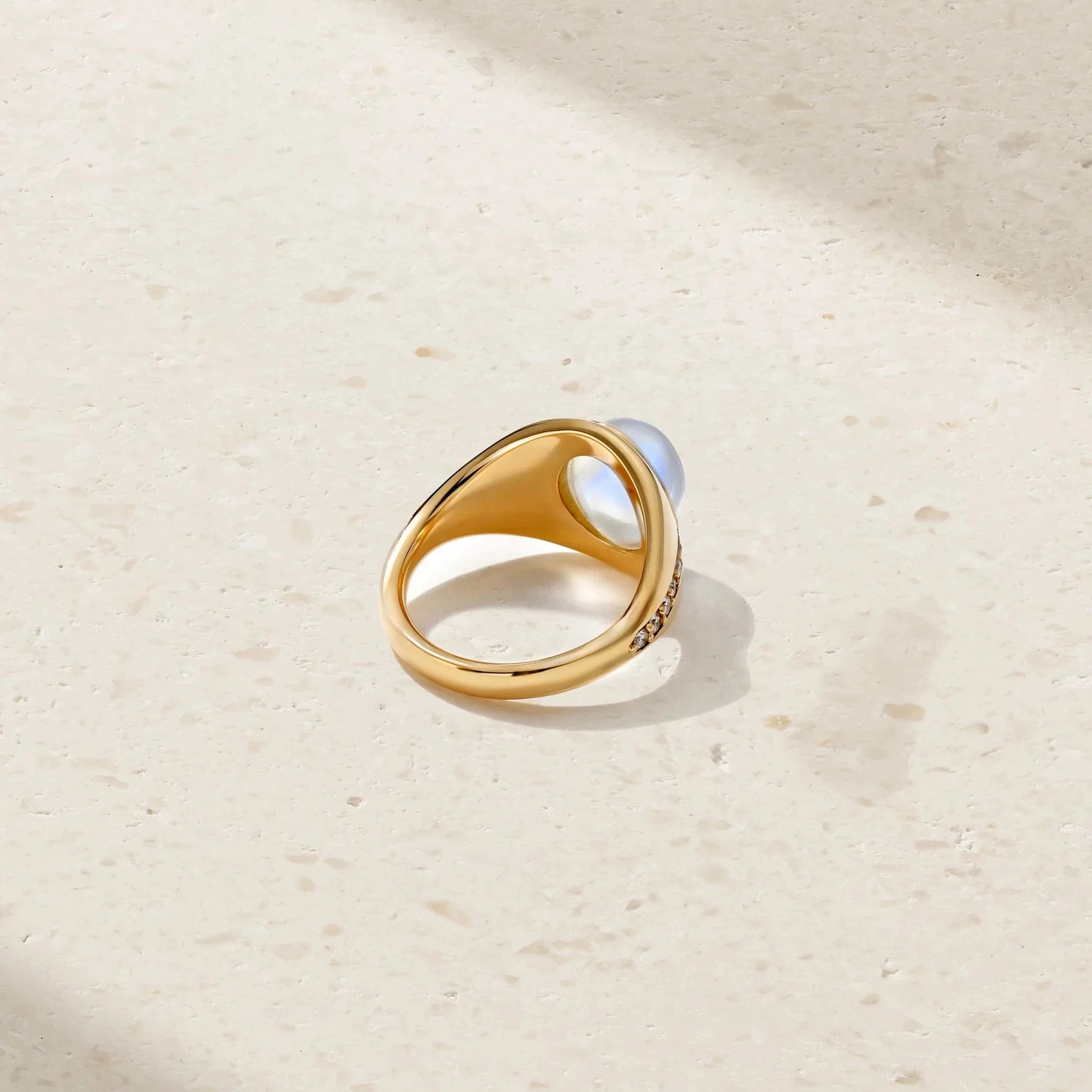 Mark Henry Mark Henry 18k Yellow Gold Diamond and Moonstone Ring