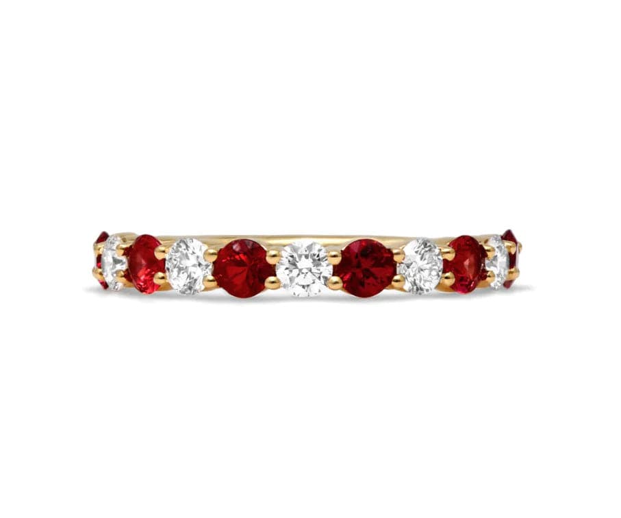 Mark Henry Ring Mark Henry 18k Yellow Gold "Everlong Eleven Stone" Ruby and Diamond Band 6.25
