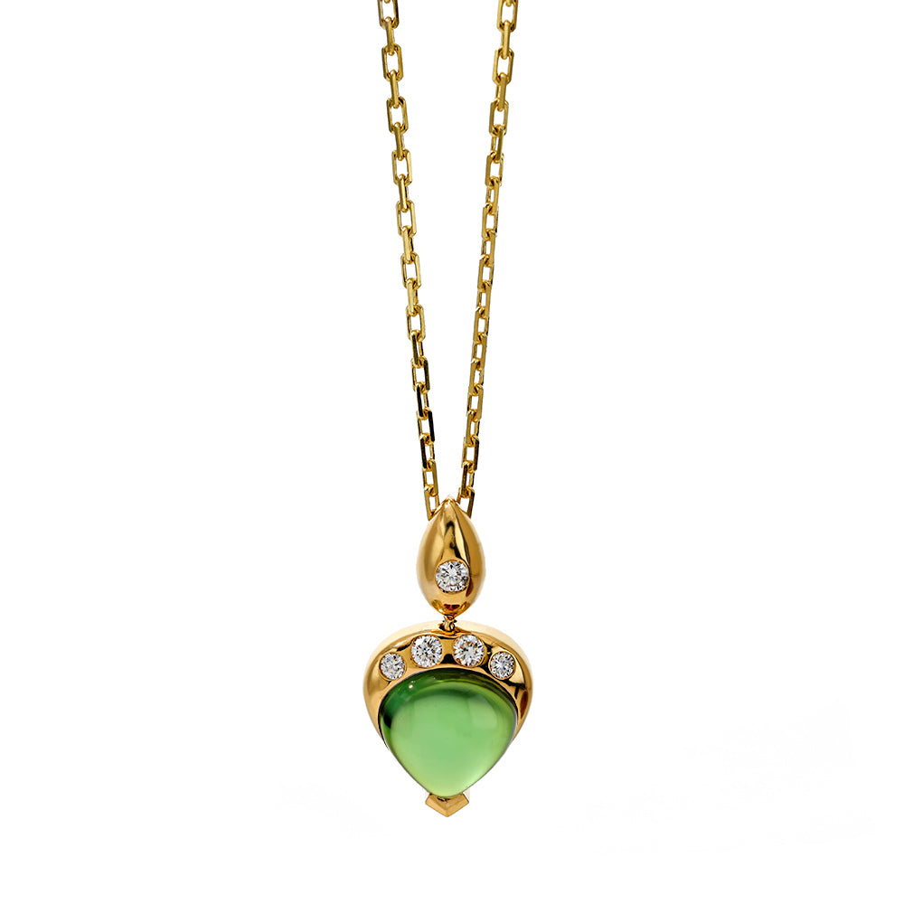 Mark Henry Necklaces and Pendants Mark Henry 18k Yellow Gold Green Tourmaline & Diamond Pendant Necklace