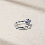 Mark Henry Mark Henry East-West Half Bezel 18k White Gold Blue Sapphire and Diamond Ring