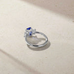 Mark Henry Mark Henry Nouveau 18k White Gold Emerald-Cut Sapphire and Diamond Ring