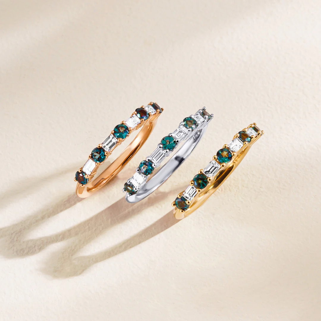 Three Mark Henry Bands Rose, White, and Yellow gold