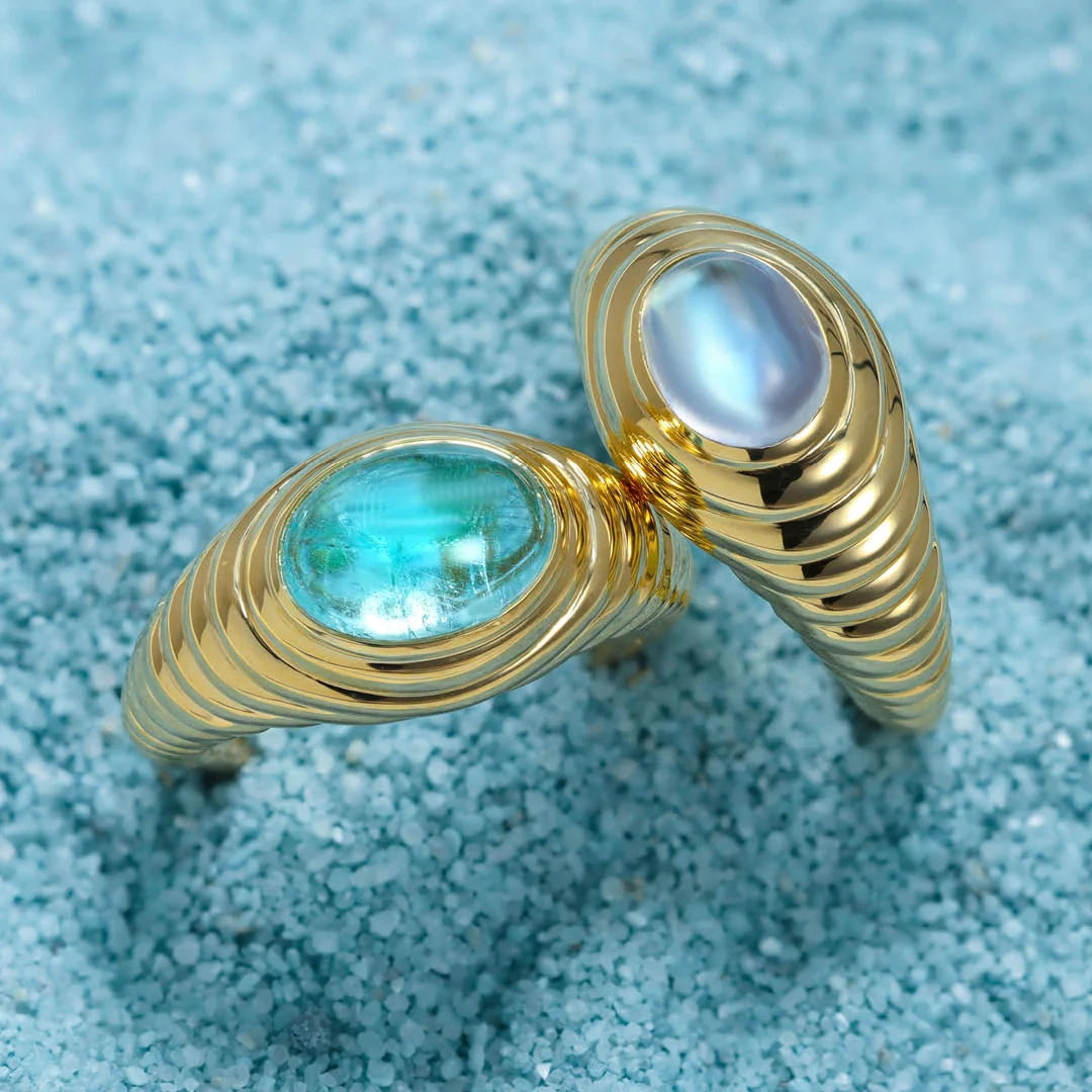 Mark Henry Moonstone Rings Yellow Gold