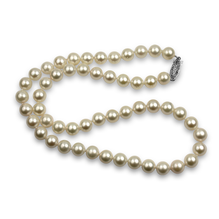 Mastoloni 14k White Gold Cultured Pearl Strand Necklace 18