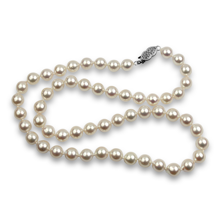 Mastoloni Necklaces and Pendants Mastoloni 14k White Gold Cultured Pearl Strand Necklace 18"