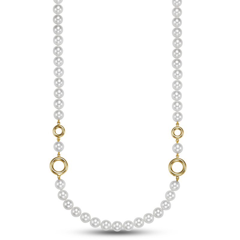 Mastoloni Necklaces and Pendants Mastoloni 14k Yellow Gold White Freshwater Pearl Necklace