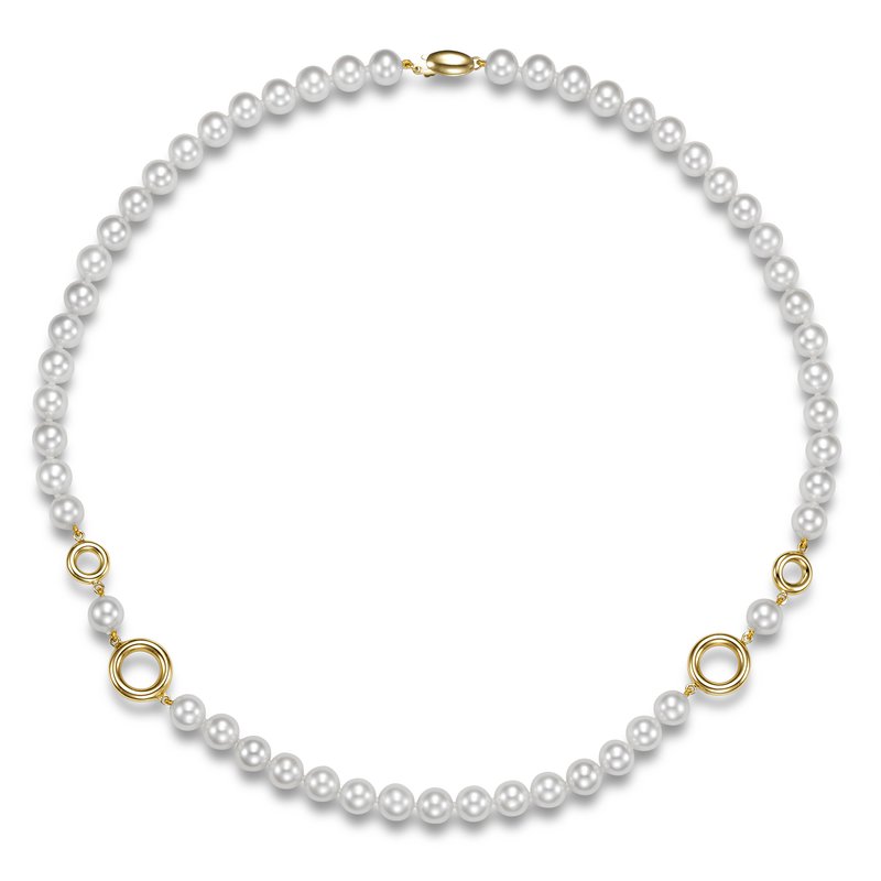 Mastoloni Necklaces and Pendants Mastoloni 14k Yellow Gold White Freshwater Pearl Necklace