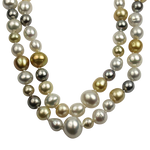 Mastoloni Necklaces and Pendants Mastoloni 18k Yellow Gold Multi-Color Pearl Strand Necklace 18"