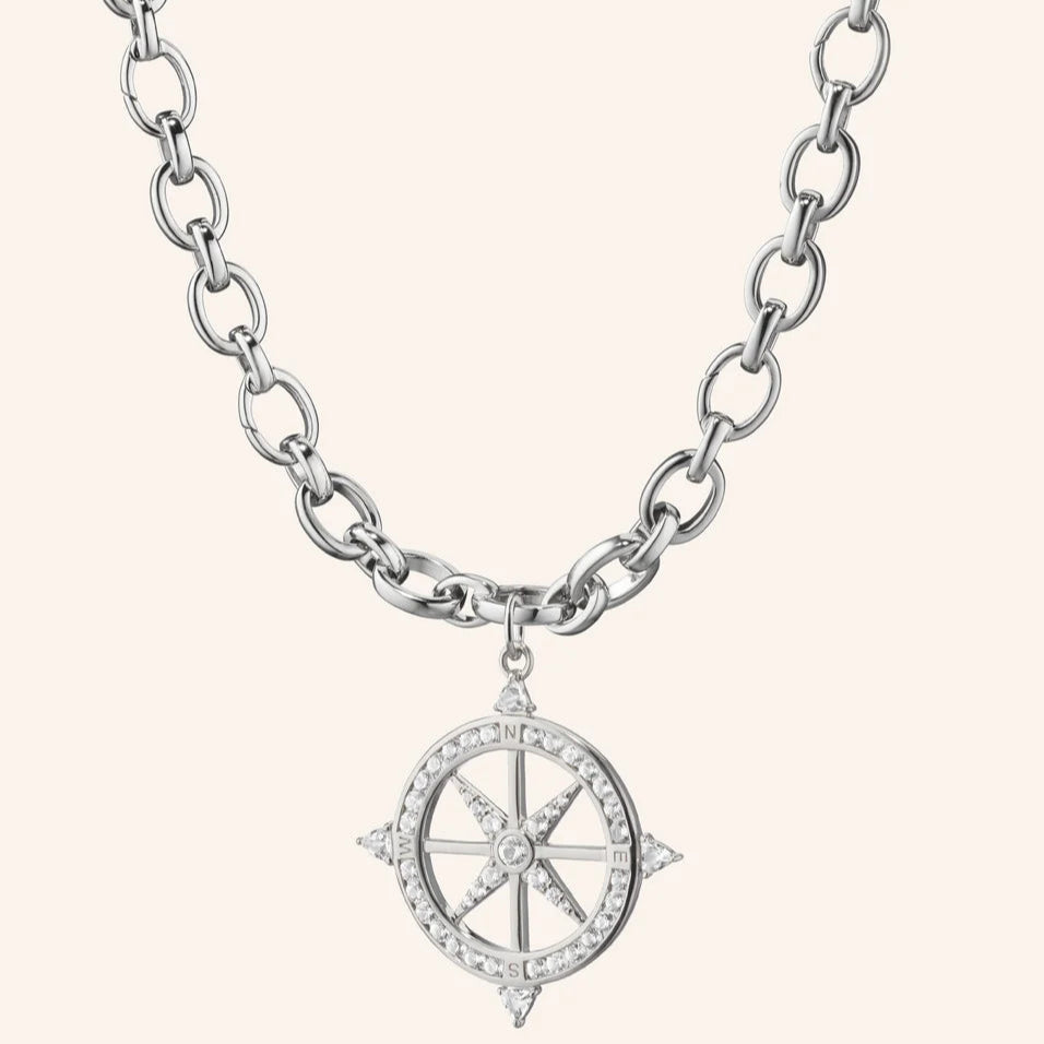 Monica Rich Kosann Necklaces and Pendants Monica Rich Kosann Sterling Silver Audrey Sapphire Compass Necklace