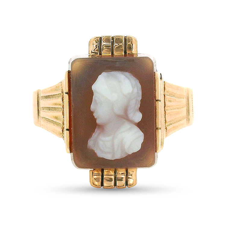PAGE Estate Ring Estate 10k Rose Gold Victorian-Style Cameo Ring 7