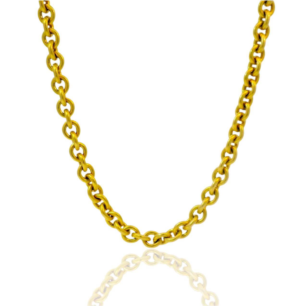 Estate 10K Yellow Gold Cable Link Chain Necklace – 24 Inches