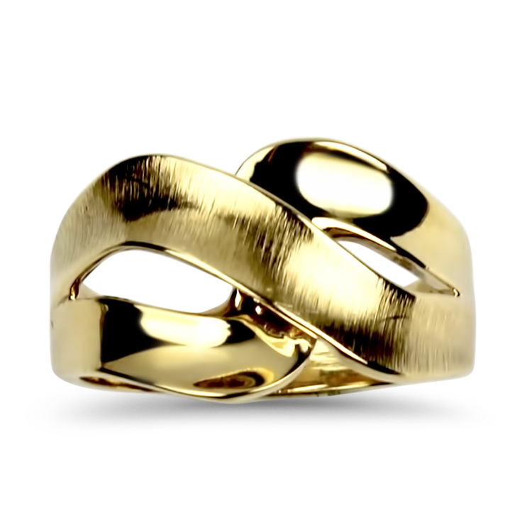 PAGE Estate Ring Estate 10K Yellow Gold Textured Crossover Ring 6.75