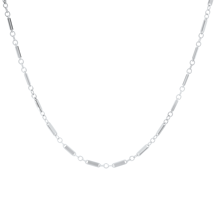 PAGE Estate Necklaces and Pendants Estate 14k White Gold Bar Link Chain