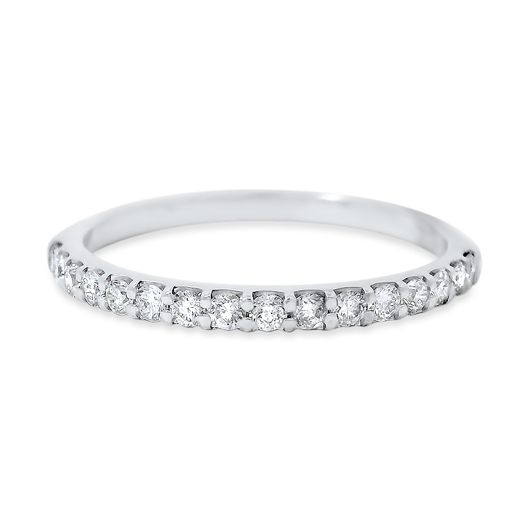 PAGE Estate Wedding Band Estate 14k White Gold Diamond Band 6