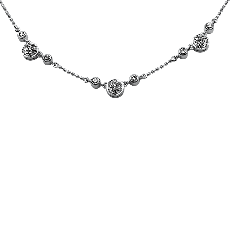 PAGE Estate Necklaces and Pendants Estate 14K White Gold Diamond Station Necklace