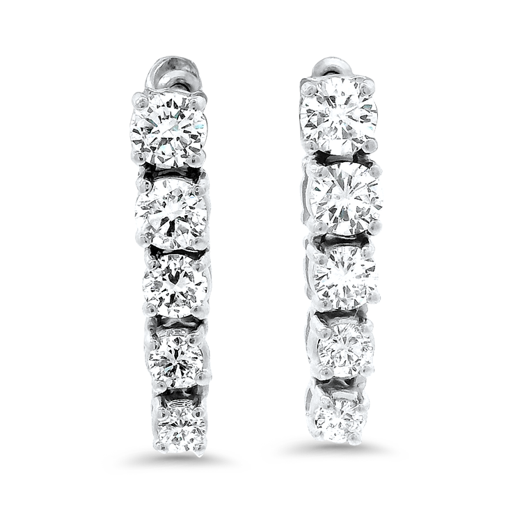 PAGE Estate Earring Estate 14k White Gold Graduated Diamond Dangle Earrings