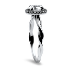 PAGE Estate Engagement Ring Estate 14K White Gold Halo Style Oval Diamond Engagement Ring 4.5