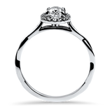 PAGE Estate Engagement Ring Estate 14K White Gold Halo Style Oval Diamond Engagement Ring 4.5