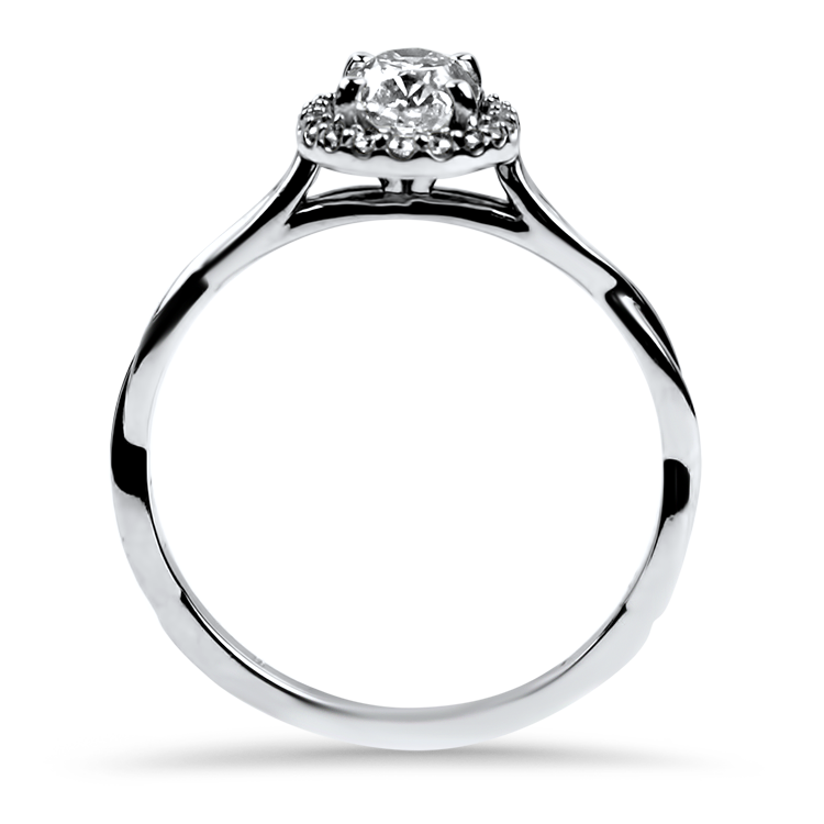 PAGE Estate Engagement Ring Estate 14K White Gold Halo Style Oval Diamond Engagement Ring 4.5
