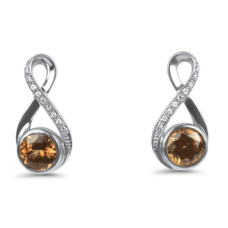 Orange Diamond Dangle Earrings Orange Diamond Dangle Earrings