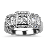 PAGE Estate Ring Estate 14k White Gold Tiered Diamond Ring (Copy) 6.25
