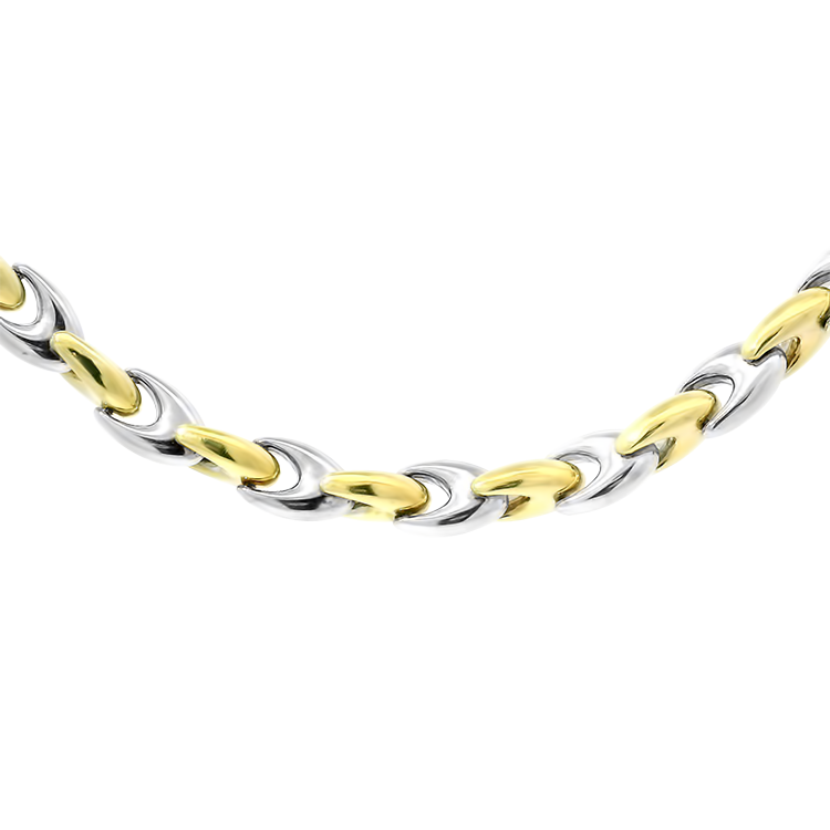 PAGE Estate Necklaces and Pendants Estate 14k Yellow and White Gold Alternating Link 17.5" Neck Chain