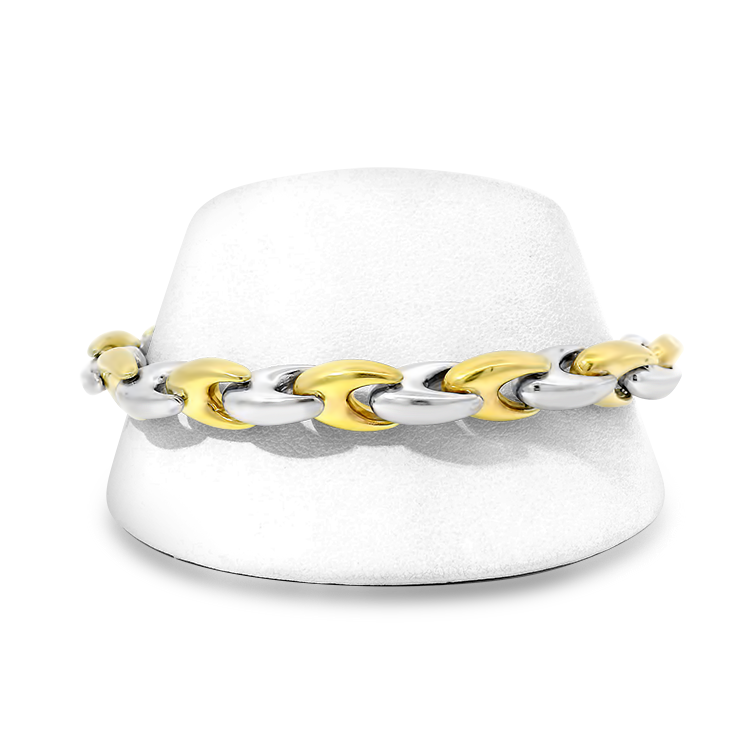 PAGE Estate Bracelet Estate 14k Yellow and White Gold Alternating Rope Link Bracelet