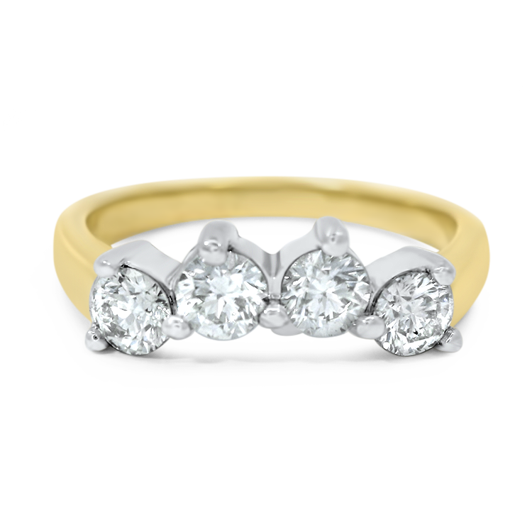 PAGE Estate Wedding Band Estate 14k Yellow and White Gold Contoured Diamond Band 8.5