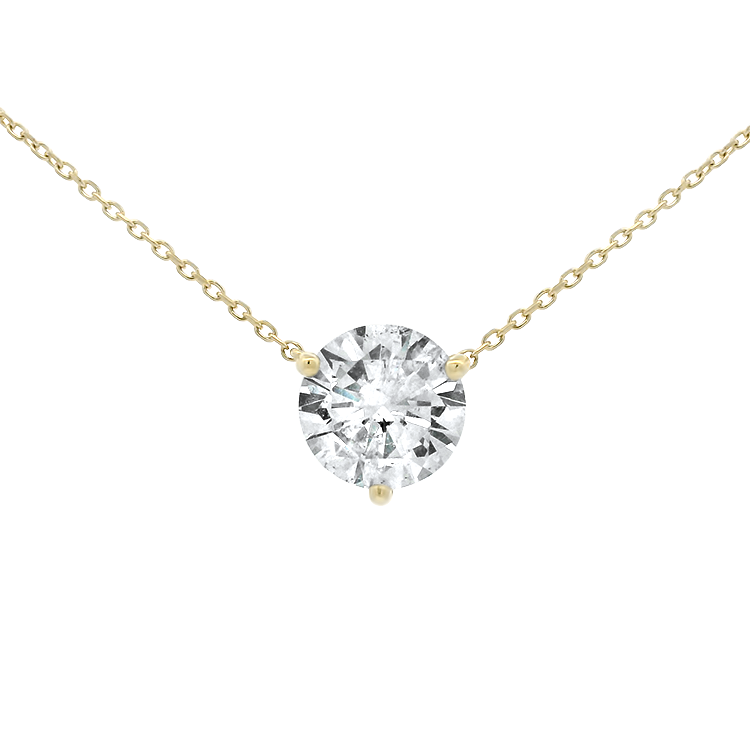 PAGE Estate Necklaces and Pendants Estate 14k Yellow Gold 2.51ct Diamond Solitaire Necklace