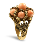 PAGE Estate Ring Estate 14k Yellow Gold Coral Cluster Ring 5.5