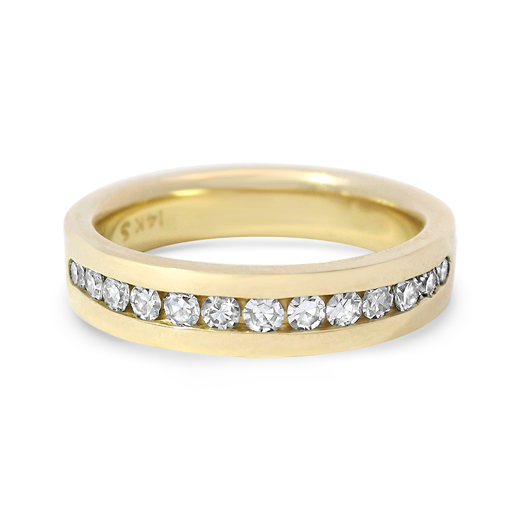 PAGE Estate Wedding Band Estate 14k Yellow Gold Diamond Channel Set Band 5