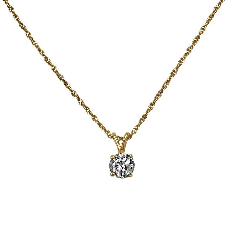 Estate 14K Yellow Gold Diamond Pendant Necklace Springer s
