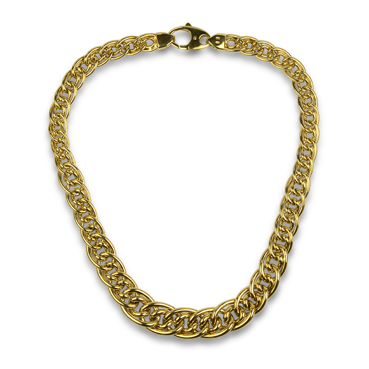 Estate 14k Yellow Gold Double Cable Link Chain 16.5