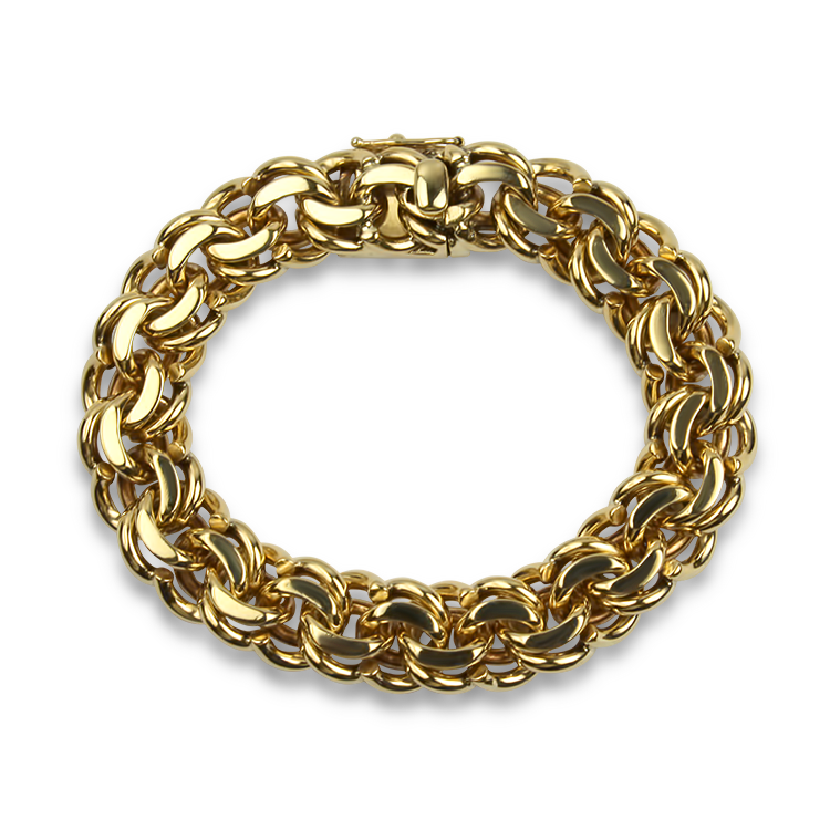 Estate 14K Yellow Gold Double Link Bracelet