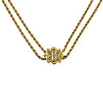 PAGE Estate Necklaces and Pendants Estate 14k Yellow Gold Double Rope Slider 26-Inch Necklace