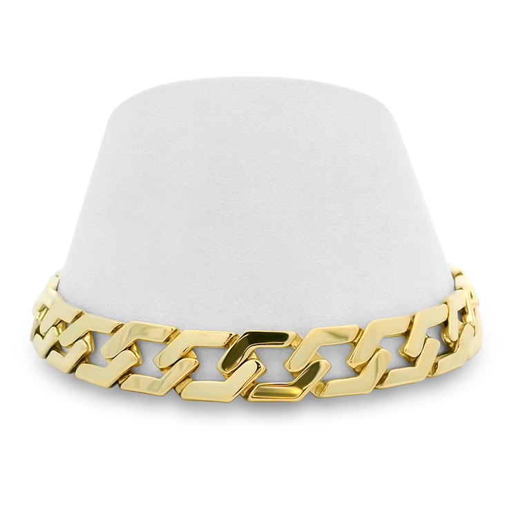 PAGE Estate Bracelet Estate 14k Yellow Gold Flat Hexagon Curb Link Bracelet