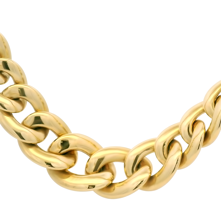 PAGE Estate Necklaces and Pendants Estate 14k Yellow Gold Graduated Oval Curb Link Necklace