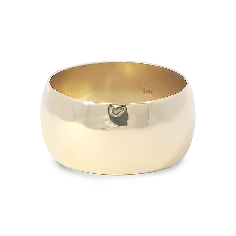 PAGE Estate Wedding Band Estate 14k Yellow Gold Hammered Style Band 8.5