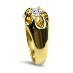PAGE Estate Men's Jewelry Estate 14K Yellow Gold Hearts on Fire Belcher Diamond Ring 7.5