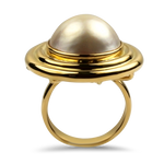 PAGE Estate Ring Estate 14k Yellow Gold Mabe Pearl Ring 5.5